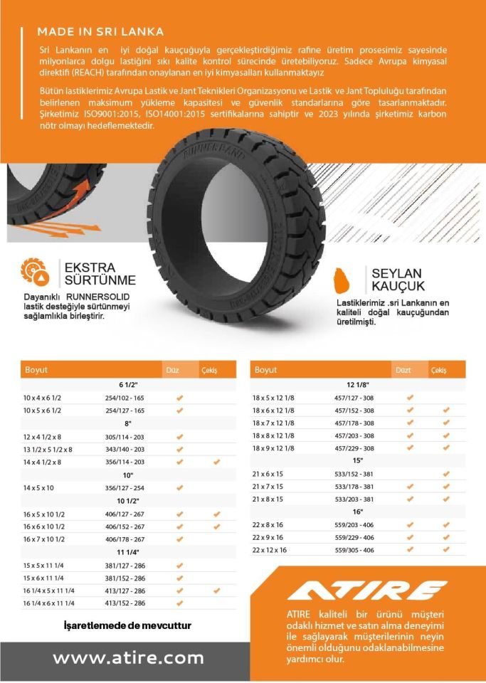 Atire POB Flat Pattern Circled Non-Marking Solid Forklift Tire