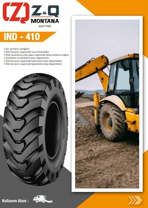 ZQ MONTANA   IND-410 <BR> Backhoe Loader Arka Lastiği