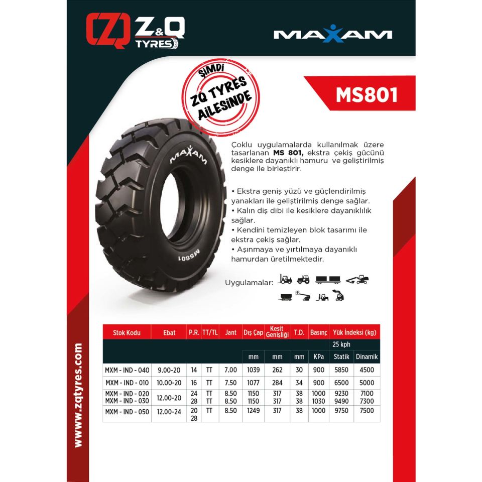 Maxam MS801 İş Makinesi Lastiği