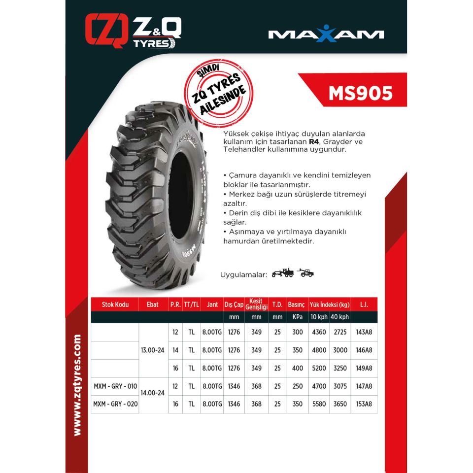 Neumático para maquinaria de construcción Maxam MS905