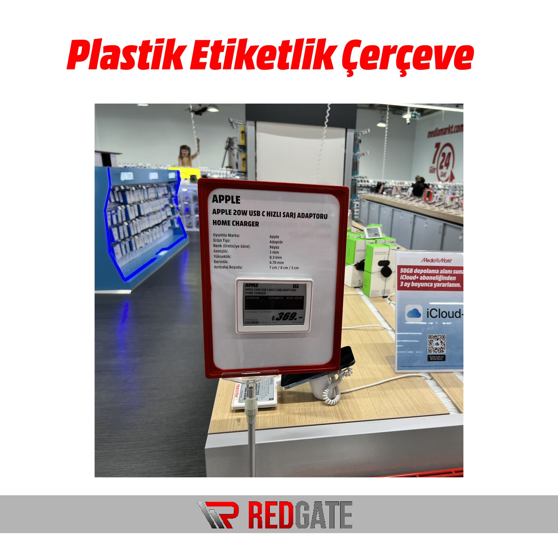 Plastik Etiketlik + Teleskopik Yaylı Çubuk