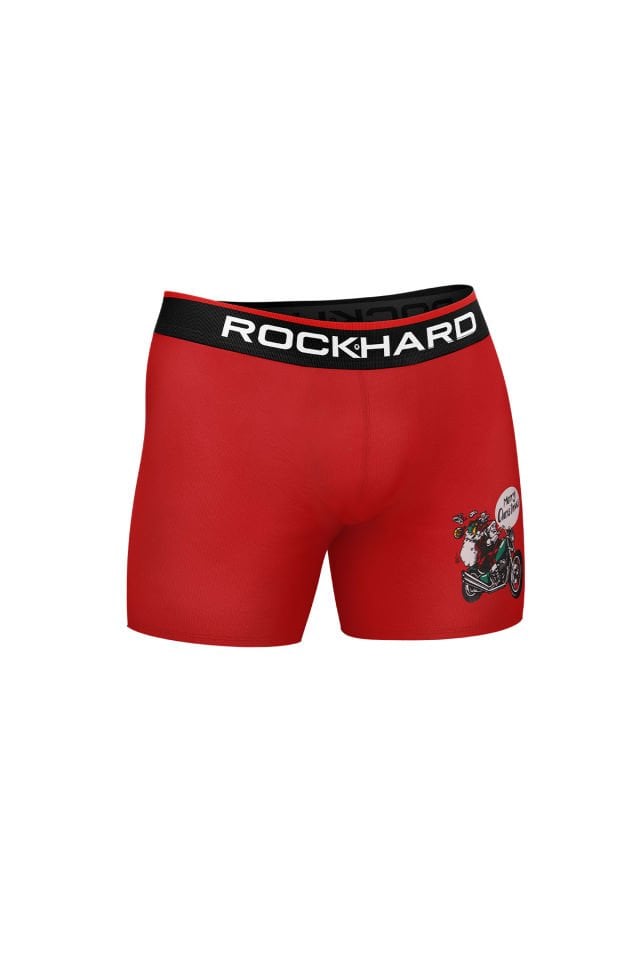 RockHard Erkek Yılbaşı Kırmızı Siyah Lacivert Boxer 3'Lü Paket R7003-1