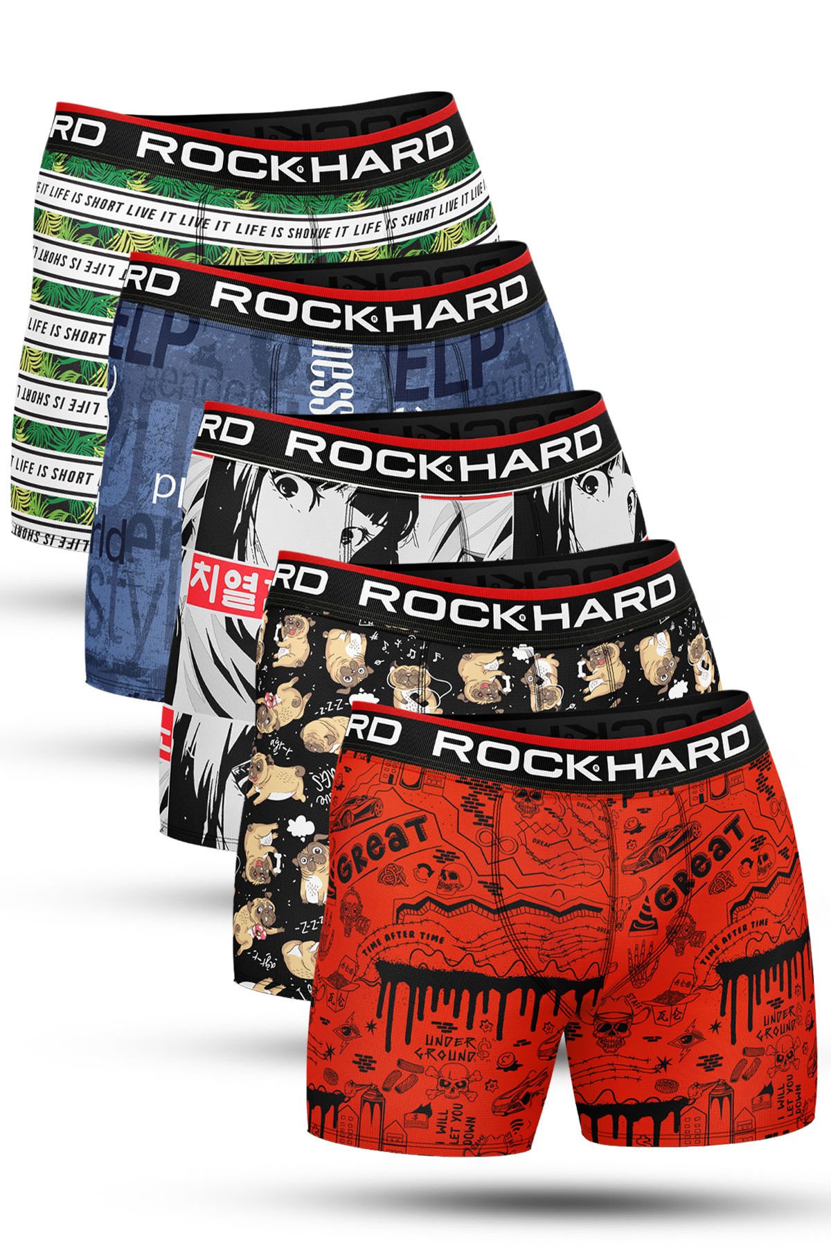 RockHard Erkek Desenli Boxer 5'Li Paket 7003-R1