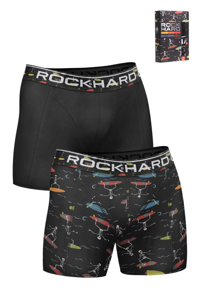 RockHard Erkek Baskılı Düz Boxer 2'Li Paket 7050-5