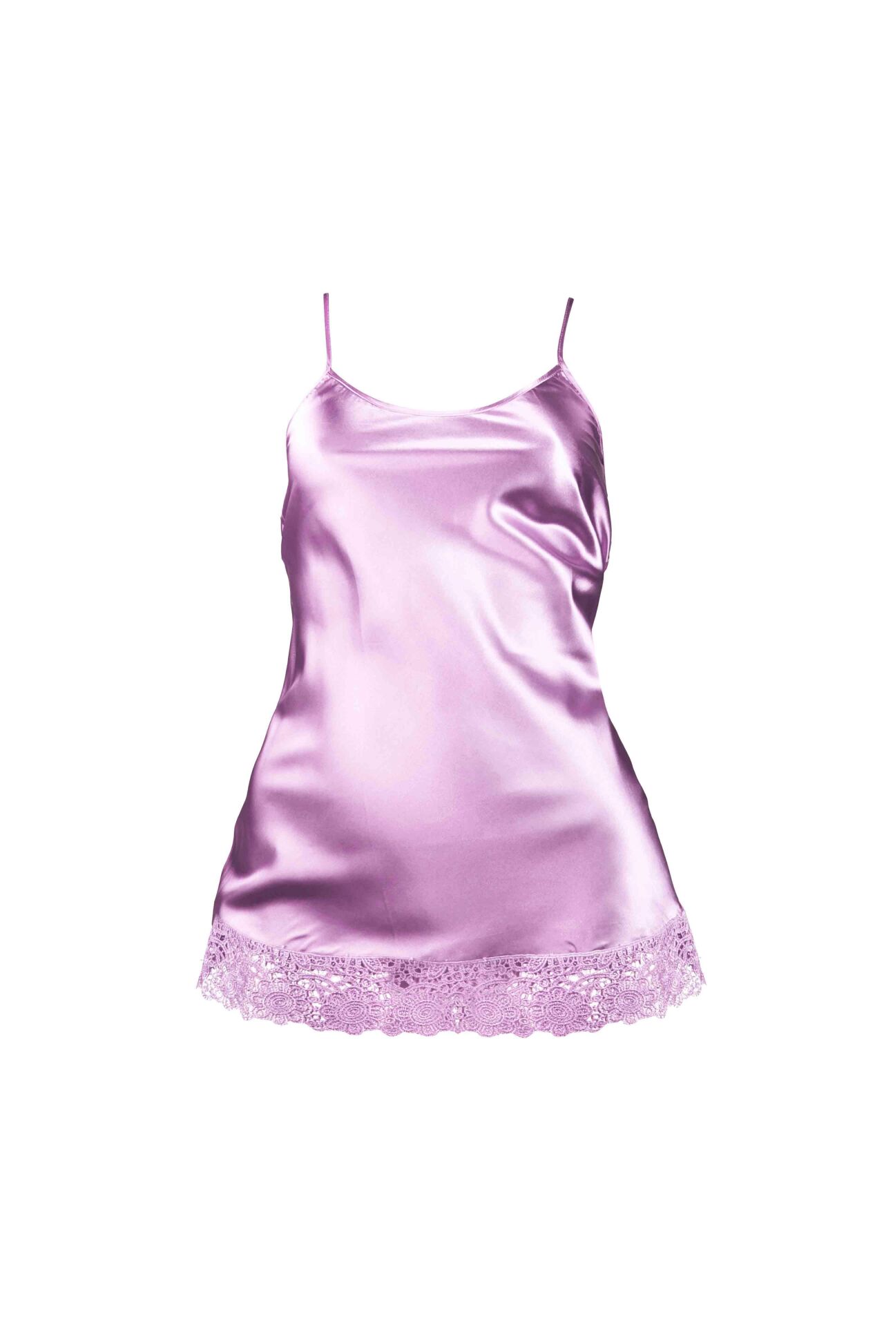 KADIN SATEN - TUNIK-ASKILI LİLA - ONE SIZE