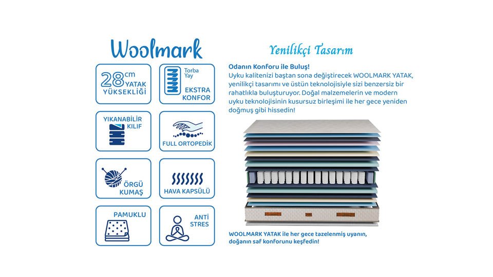 Wool Mark Yatak 120*200