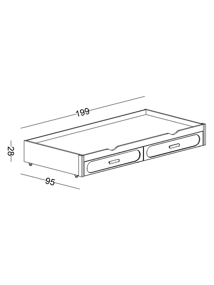 Bohem Mosso Montessori Çekmeceli Alt Karyola 90x190