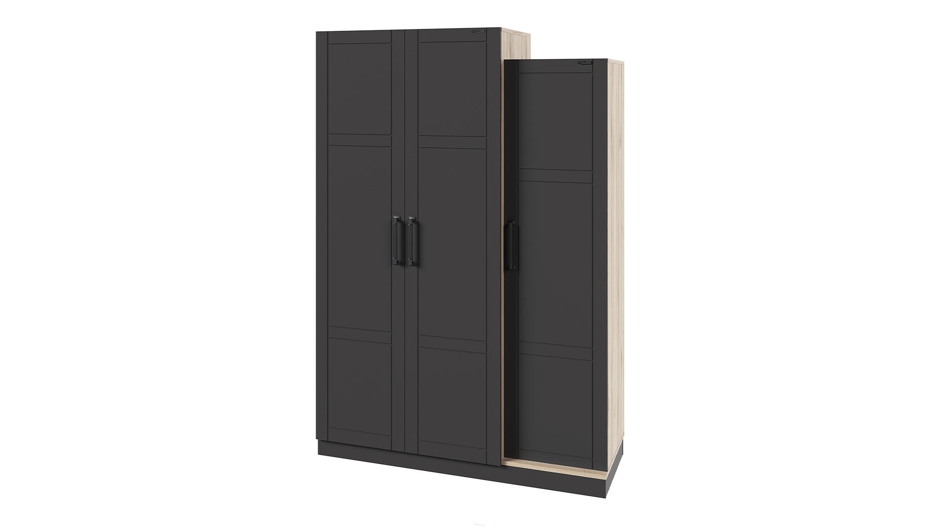 Boss 3 Lü Ahşap Kapaklı Dolap