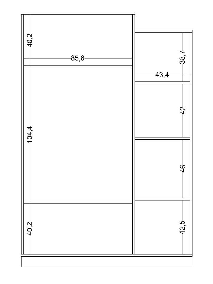 Boss 3 Lü Ahşap Kapaklı Dolap