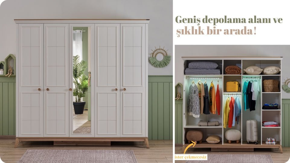 Alegra 5 Kapaklı Dolap