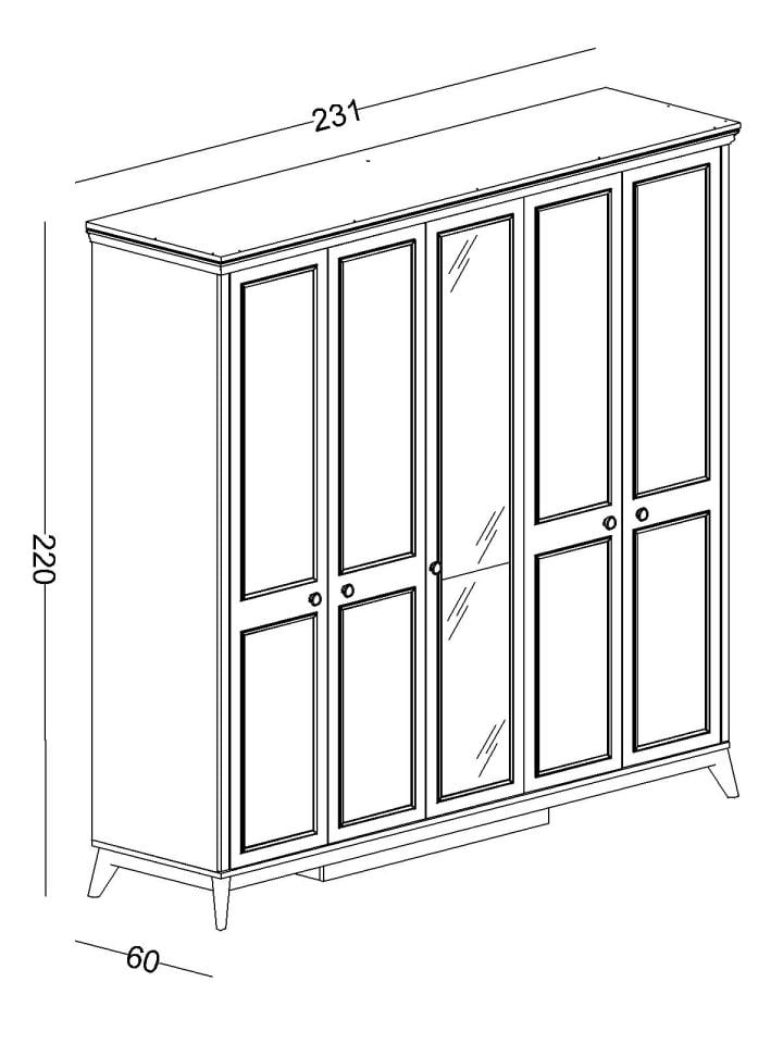 Alegra 5 Kapaklı Dolap