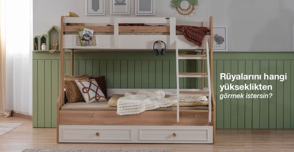 Alegra Ranza Alt : 120x200 Üst : 90x200 + Ranza Alt Karyola 90*190