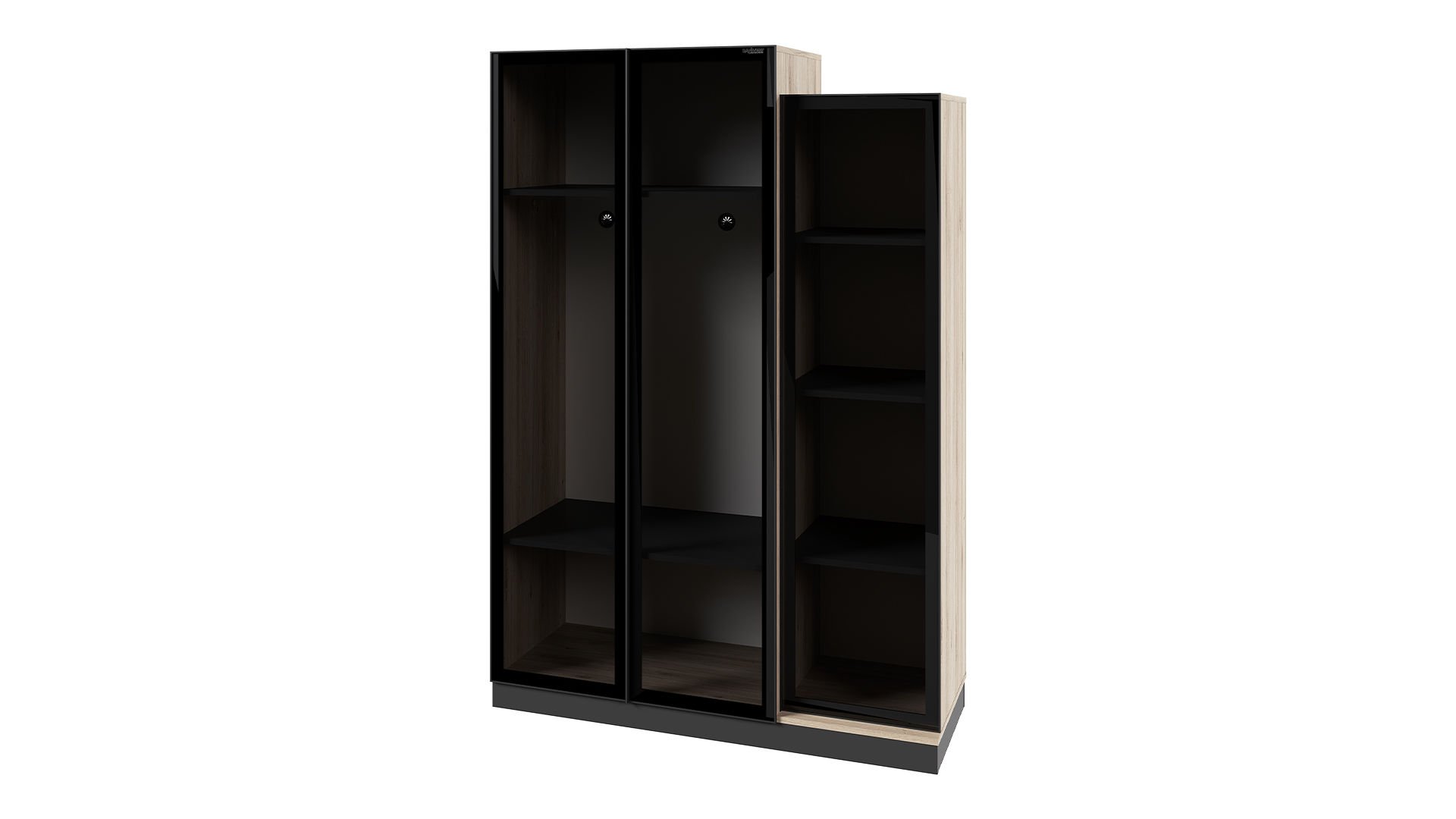 Boss 3 Lü Cam Kapaklı Dolap