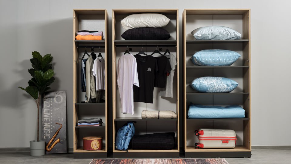 Boss 2 Li Ahşap Kapaklı Dolap Raflı