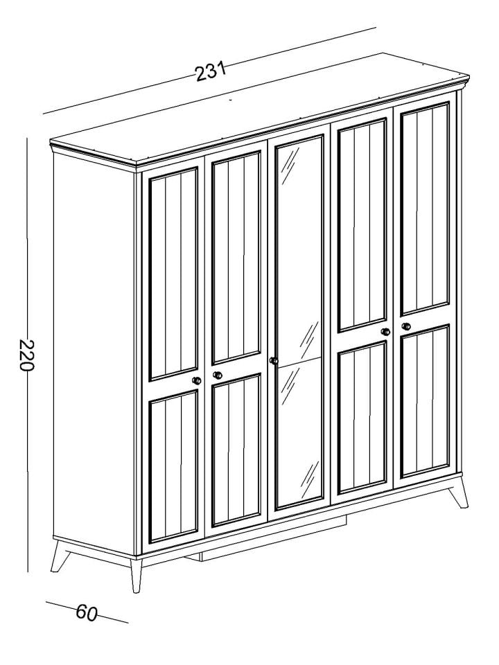 Gloria 5 Kapaklı Dolap
