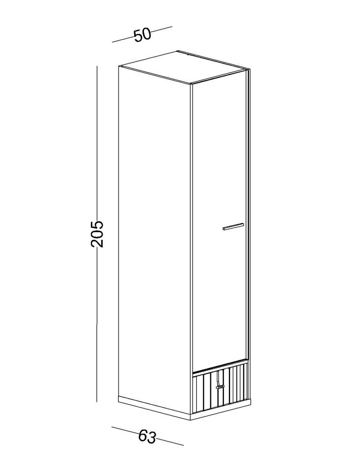 Cool Tekli Ahşap  Kapaklı Dolap 