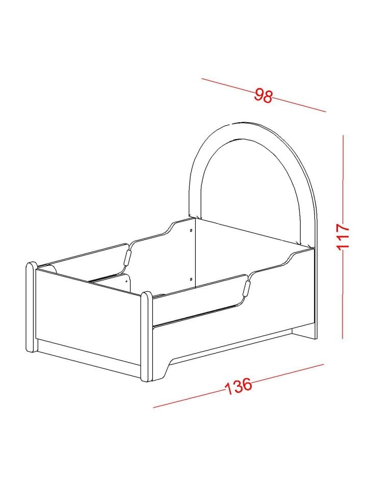 Bohemsoft Uzayabilen Karyola 90x130 / 90x200