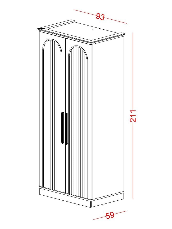 Bohemsoft 2 Kapaklı Dolap Kabini Sağ(Bazalı)