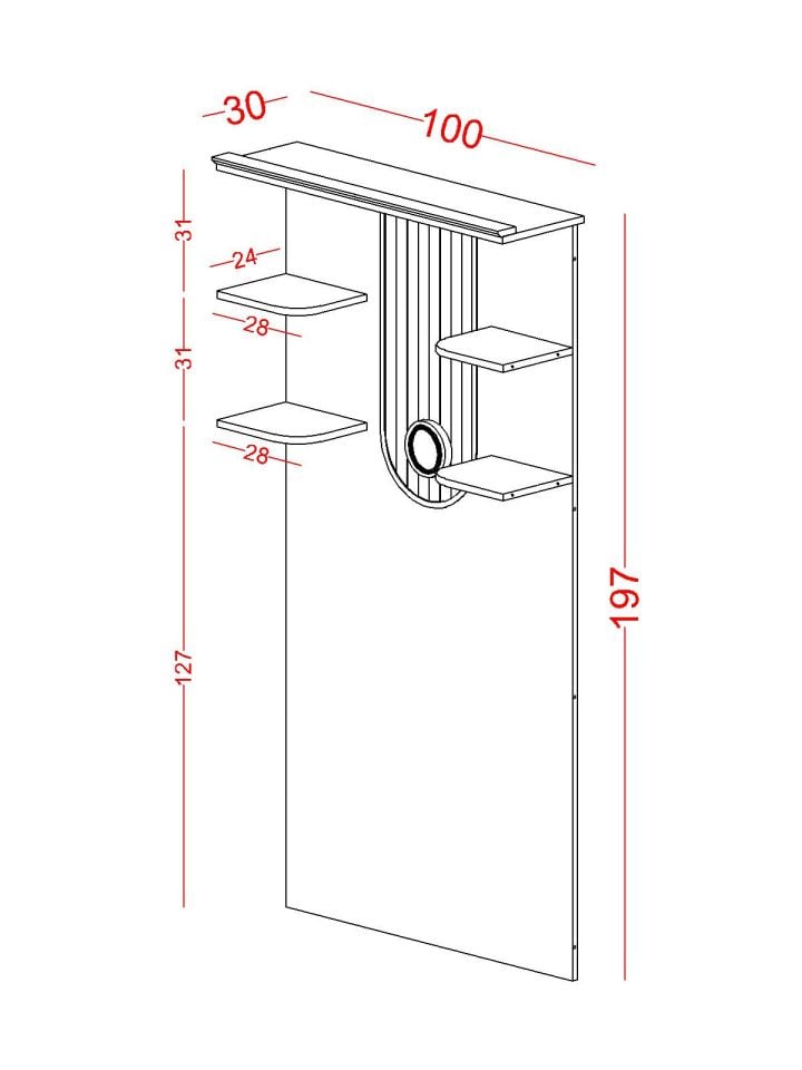Bohemsoft 90'lık Arka Ünite Krem