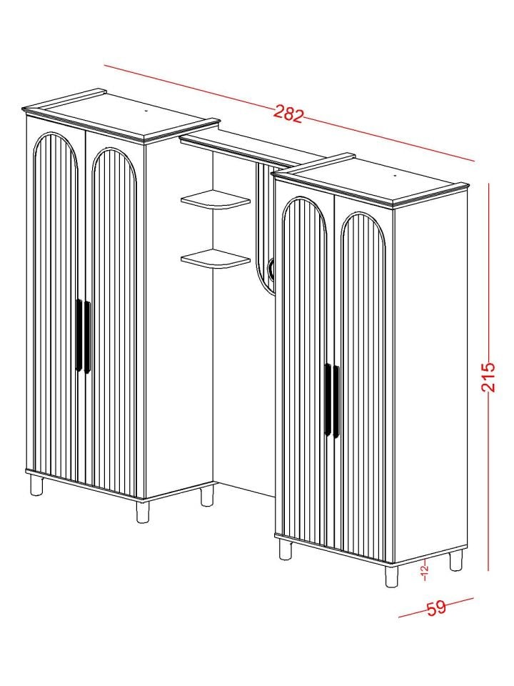 Bohemsoft 90'lık Arka Ünite Krem