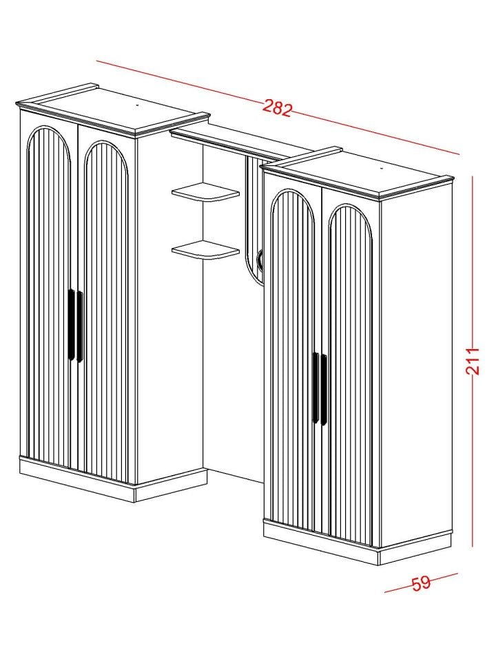 Bohemsoft 90'lık Arka Ünite Krem