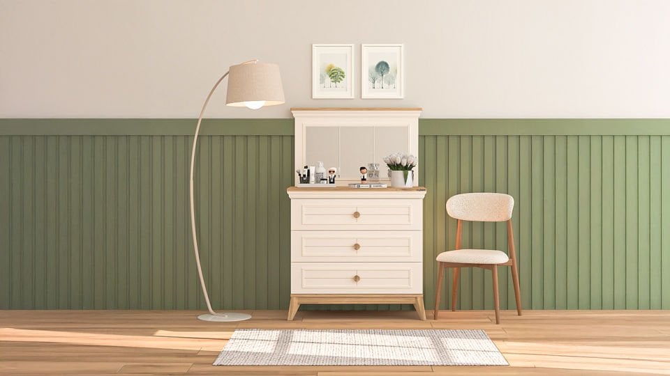 Alegra 3 Çekmeceli Şifonyer ve Aynası