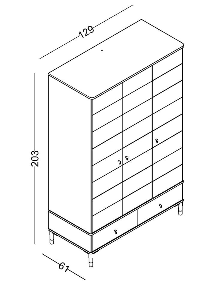 Marin 3 Kapaklı Dolap
