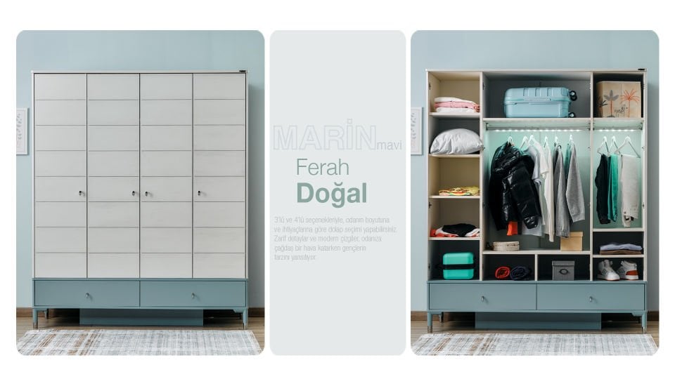 Marin 4 Kapaklı Dolap