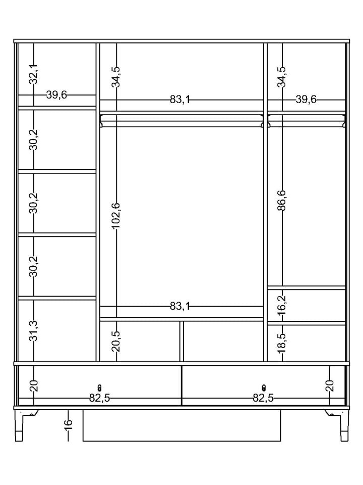Marin 4 Kapaklı Dolap