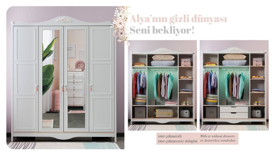 Alya 4 Kapaklı Dolap