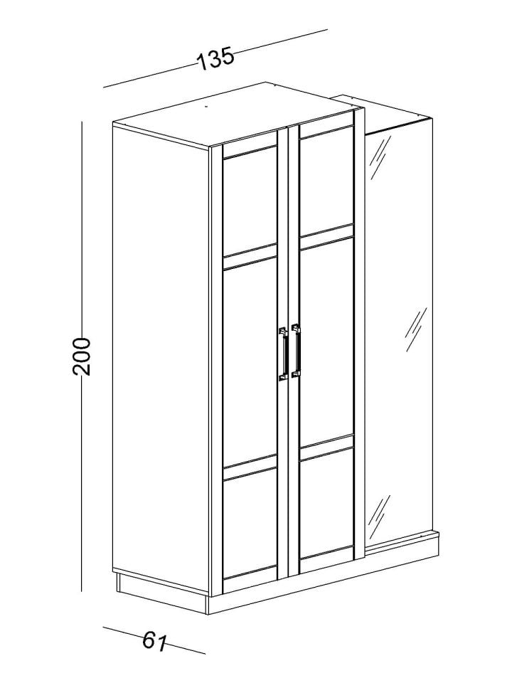 Boss 3 Kapaklı Dolap