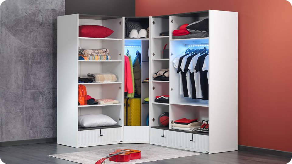 Cool 2 Li Cam Kapaklı Dolap Raflı