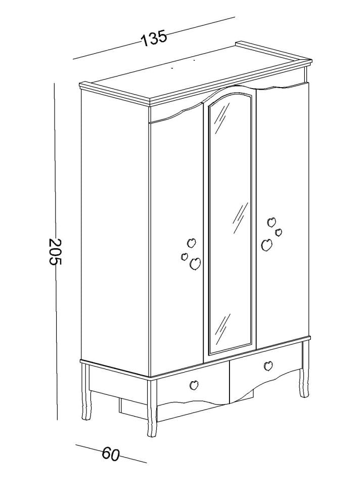 Juliet 3 Kapaklı Dolap