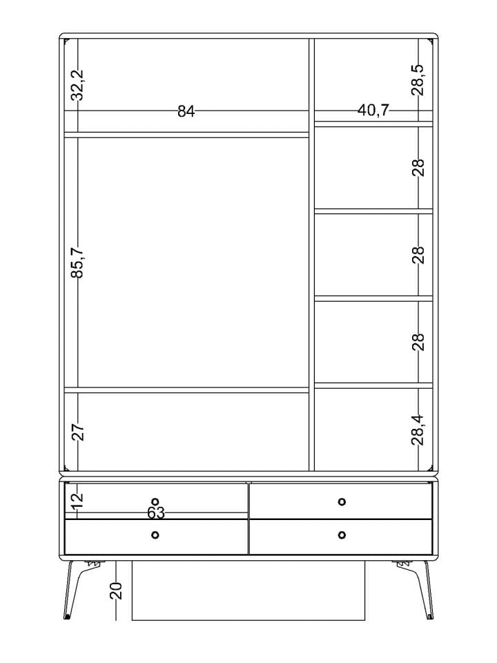 Kampüs 3 Kapaklı Dolap