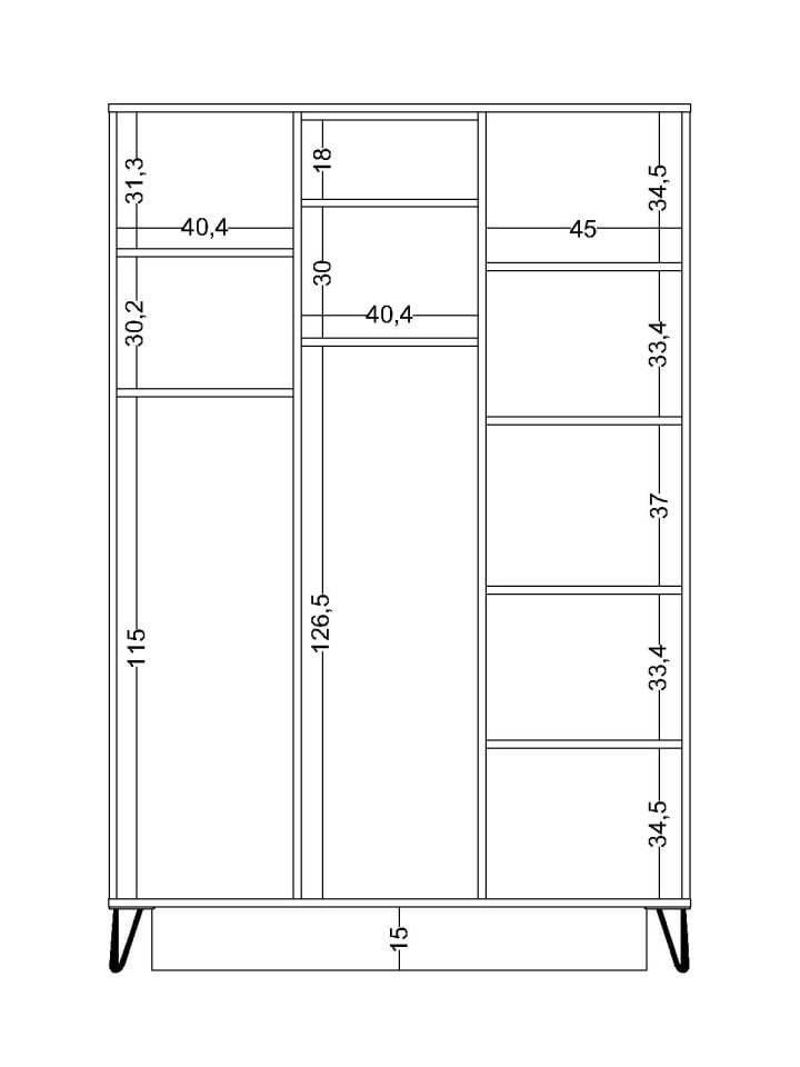 Lotus 3 Kapaklı Dolap