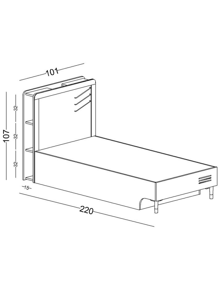 Smart Bazalı Karyola 100X200