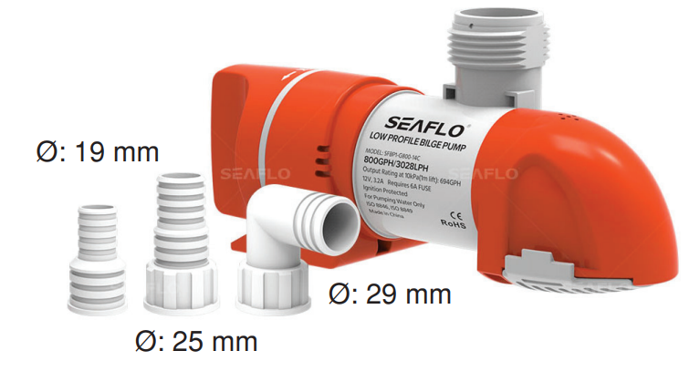 Seaflo Düşük Profil Sintine Pompası 1100 gph. 12 V