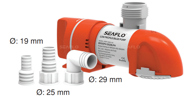 Seaflo Otomatik Düşük Profil 1100 gph. 12 V