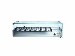 Ndustrio Soğutmalı Set Üstü Saladbar Cam Kapaklı Gn 1/4 10 Küvetli TTR-200-GC