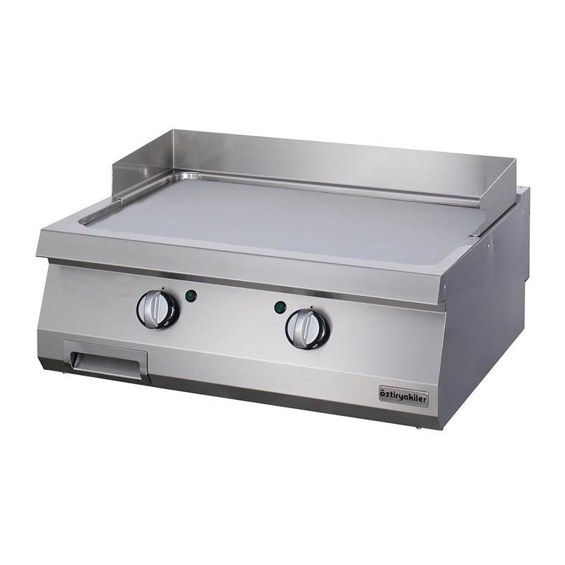 Öztiryakiler 700 Seri Set Üstü Grill Plate Düz Elektrikli 80x70x30 - Sert Krom Kaplı
