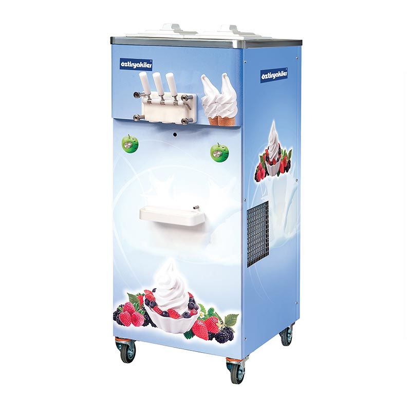 Öztiryakiler OEF2500A Set Üstü 3 Kollu Karıştırıcılı Dondurma ve Frozen Yoğurt Makinesi, 15+15 L