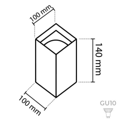 Noas Venedik Siyah-Rose 10x10cm Alüminyum Dekoratif Boş Spot Kasası YL60-9152