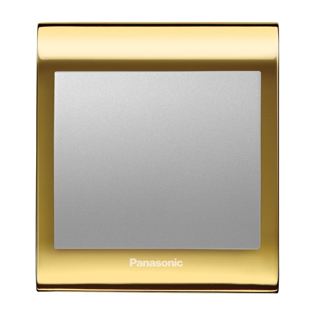 Viko Panasonic Thea Blu Tekli Anahtar Çerçeve Gold+Dore, Kapak Metalik Beyaz