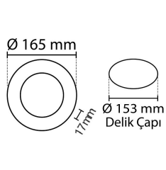 Noas 12w Sıva Altı Slim Led Panel Yuvarlak YL10-1200, YL10-1201