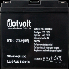 Dotvolt 12 Volt 26 Ah Kuru Tip UPS Aküsü DT26-12