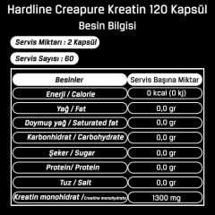 Hardline Creapure Kreatin 120 Kapsül