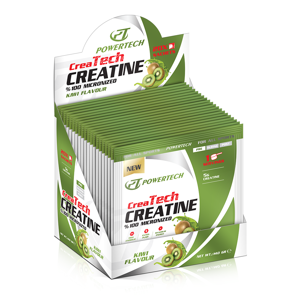 Powertech Createch Creatine Monohydrate 7 Gr 20 Paket Kivi Aromalı
