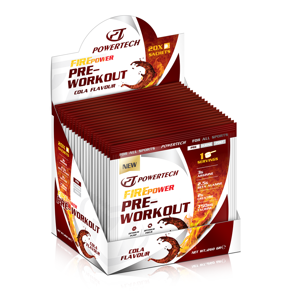 Powertech FirePower Pre-Workout Saşe 20 Paket Kola Aromalı