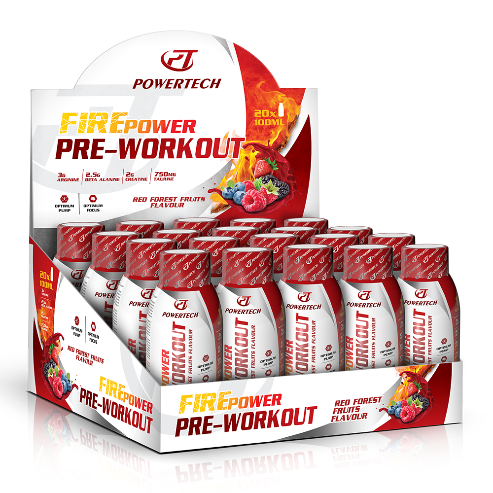 Powertech FirePower Pre-Workout Sıvı 100 Ml 20 Shot Orman Meyveleri