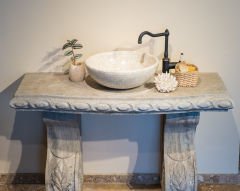 Travertine Sink,Bathroom Sink,Special Design Bathroom Sink,Natural Stone Sink,Sink, Aesthetic Sink,Special Stone Sink,Patterned Mosaic Sink